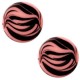Polaris cabochon Plat 12mm zebra Peachy coral pink